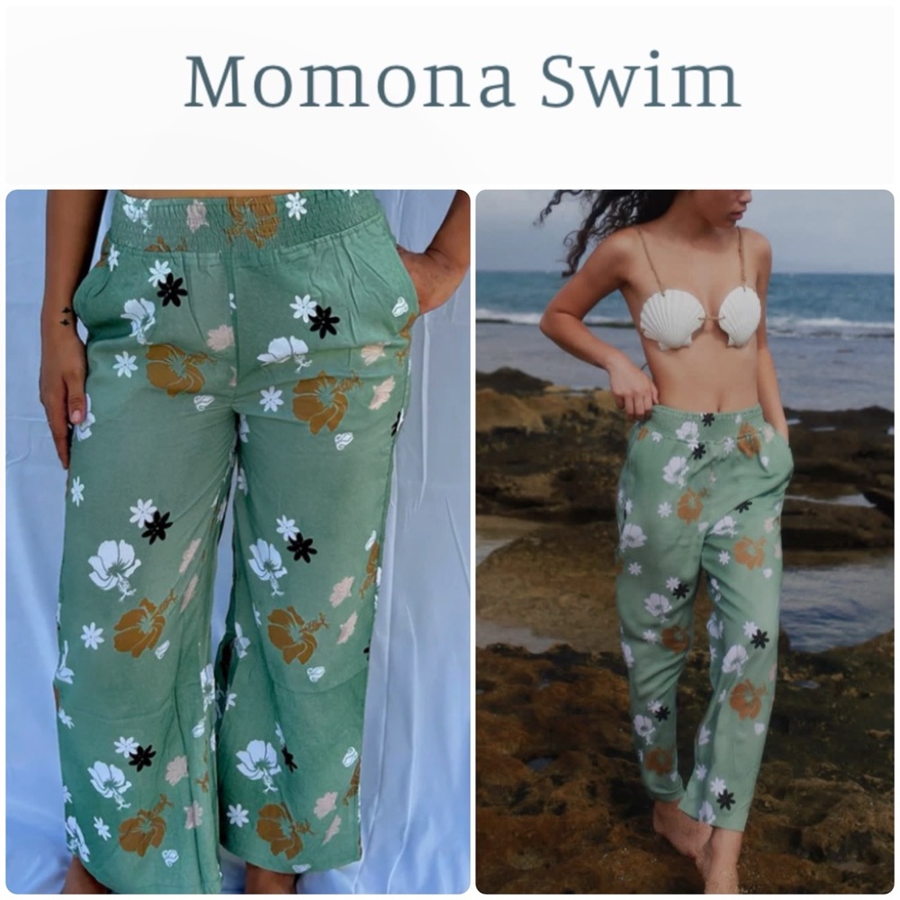 NWT MOMONA SWIM ✨ Hawaii • XL • Smocked Hana Pants • Pua Patina